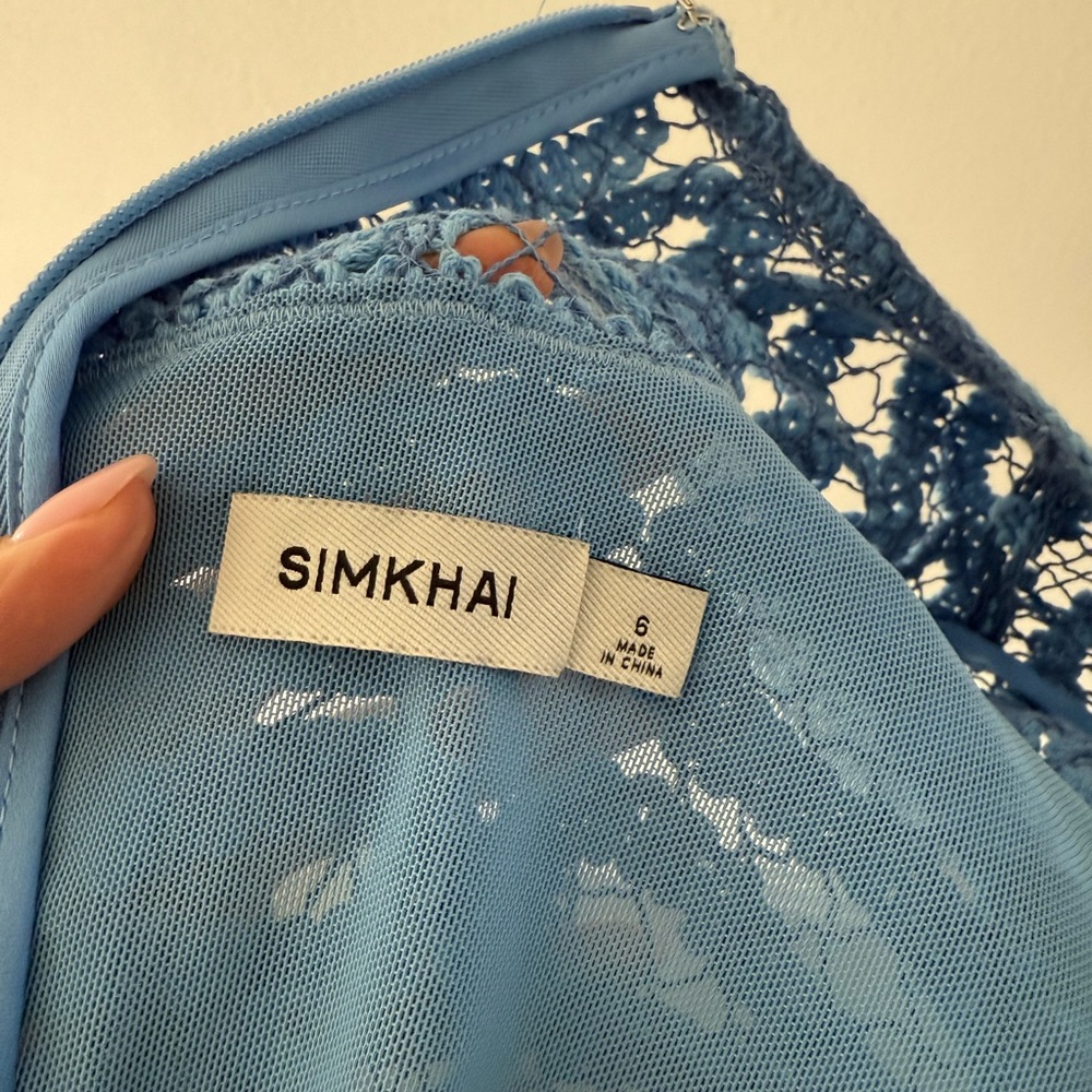 Simkhai Women's McCall Cage Crochet Embroidery Mini Dress Size 6 - Picture 6 of 7